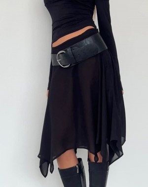 Women's Motel Rocks Albertha Midi Skirts Black | OCO8520GG