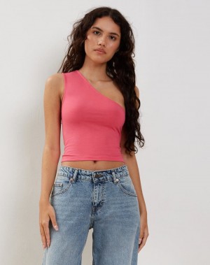 Women's Motel Rocks Bay One Shoulder Vest Pink | RKG5935FZ