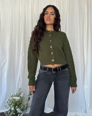 Women's Motel Rocks Claire Knit Cardigan Green | XQW9535RV