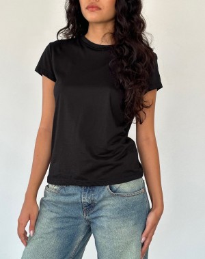 Women's Motel Rocks Clio Baggy Tee T Shirts Black | XDV9622ZA