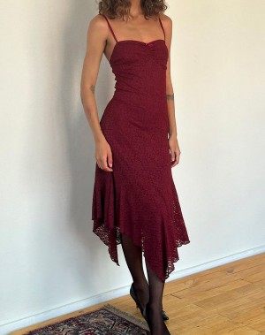 Women's Motel Rocks Drusilla Midi Dress Red Rose | OYY1820EG