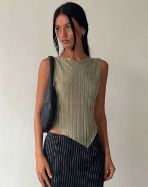 Women's Motel Rocks Etta Knitted Top Vest Green | AKZ7611DE