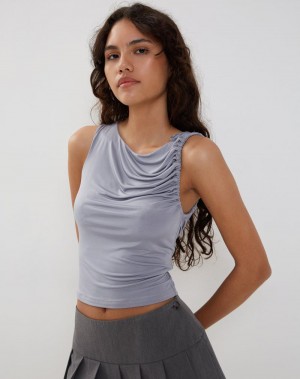Women's Motel Rocks Hagne Top Vest Silver | CJH835UY