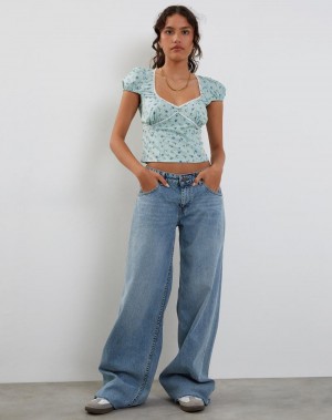 Women's Motel Rocks Laz T Shirts Green | BUQ2213HB