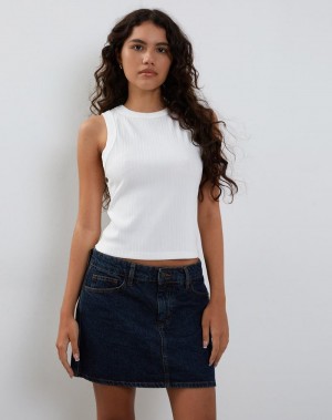 Women's Motel Rocks Lorde Ribbed Top Vest White | SCL385XW