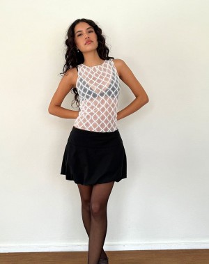 Women's Motel Rocks Maloe Lace Patterned Tank Top White | RQQ6847EU