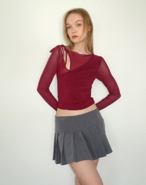 Women's Motel Rocks Monari Long Sleeve T Shirts Red | VDR5459XZ