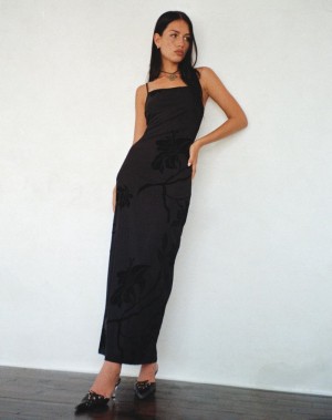 Women's Motel Rocks Nodu Maxi Dress Black | PGB7837UB
