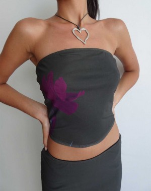 Women's Motel Rocks Peggy Bandeau Green Purple | KNE6695VJ