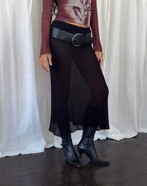 Women's Motel Rocks Tanisha Midi Skirts Black | WBL3895CS