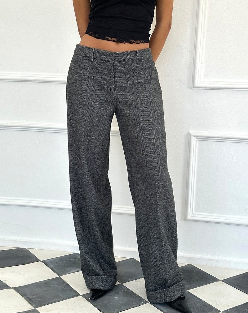 Women\'s Motel Rocks Abdel Faux Wool Tailored Trousers Grey | NSJ3144FX