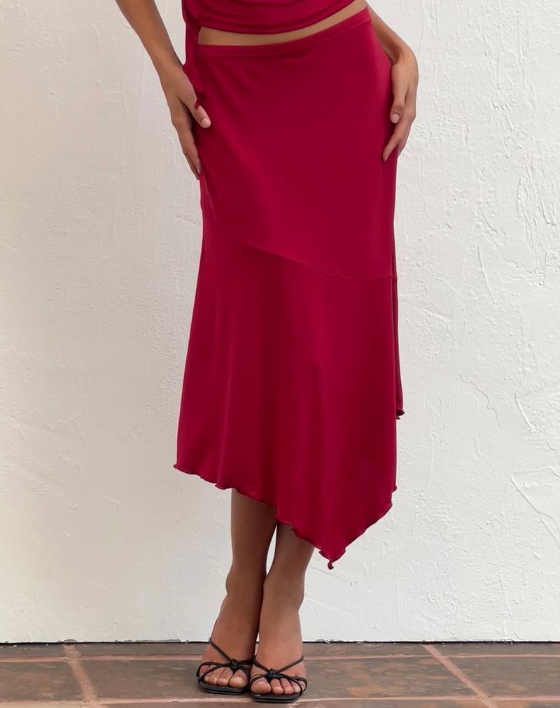 Women's Motel Rocks Cinta Low Rise Midi Skirts Red | KHN5253SO