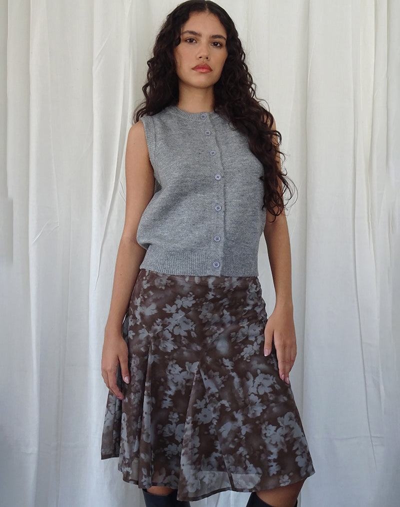 Women's Motel Rocks Clarita Midi Skirts Grey Brown | ODG977TA