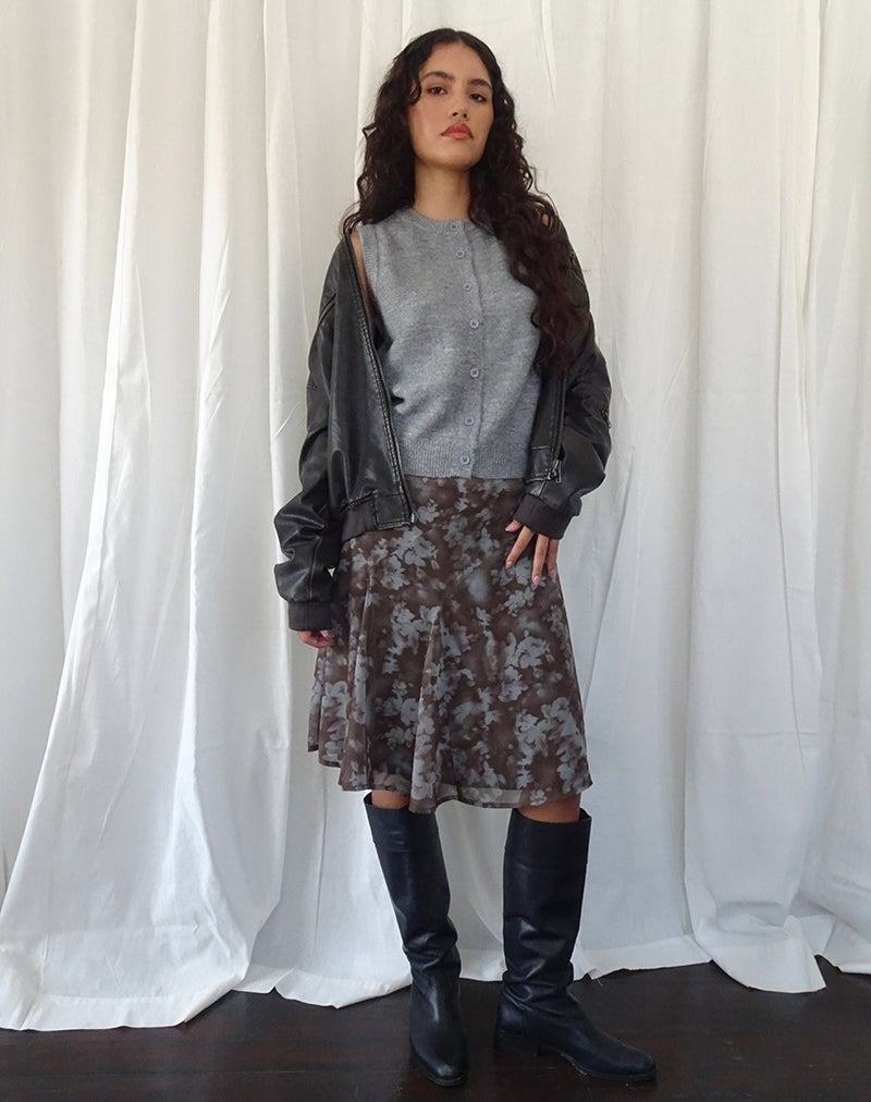 Women's Motel Rocks Clarita Midi Skirts Grey Brown | ODG977TA
