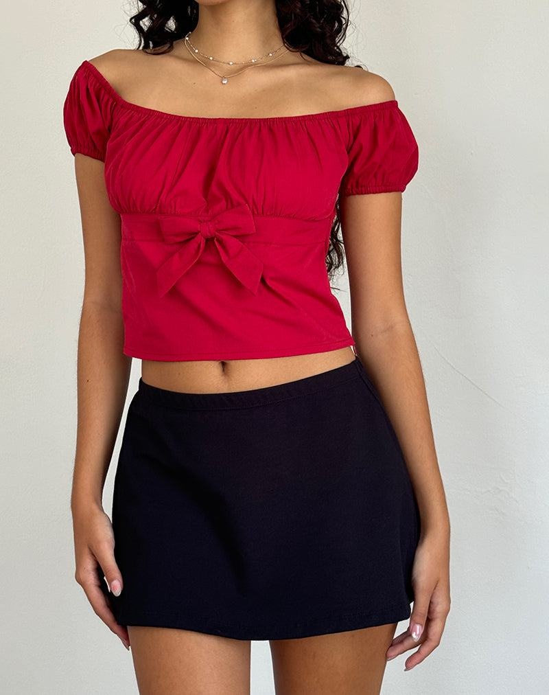 Women's Motel Rocks Endah Bardot T Shirts Red | RYX7880JV