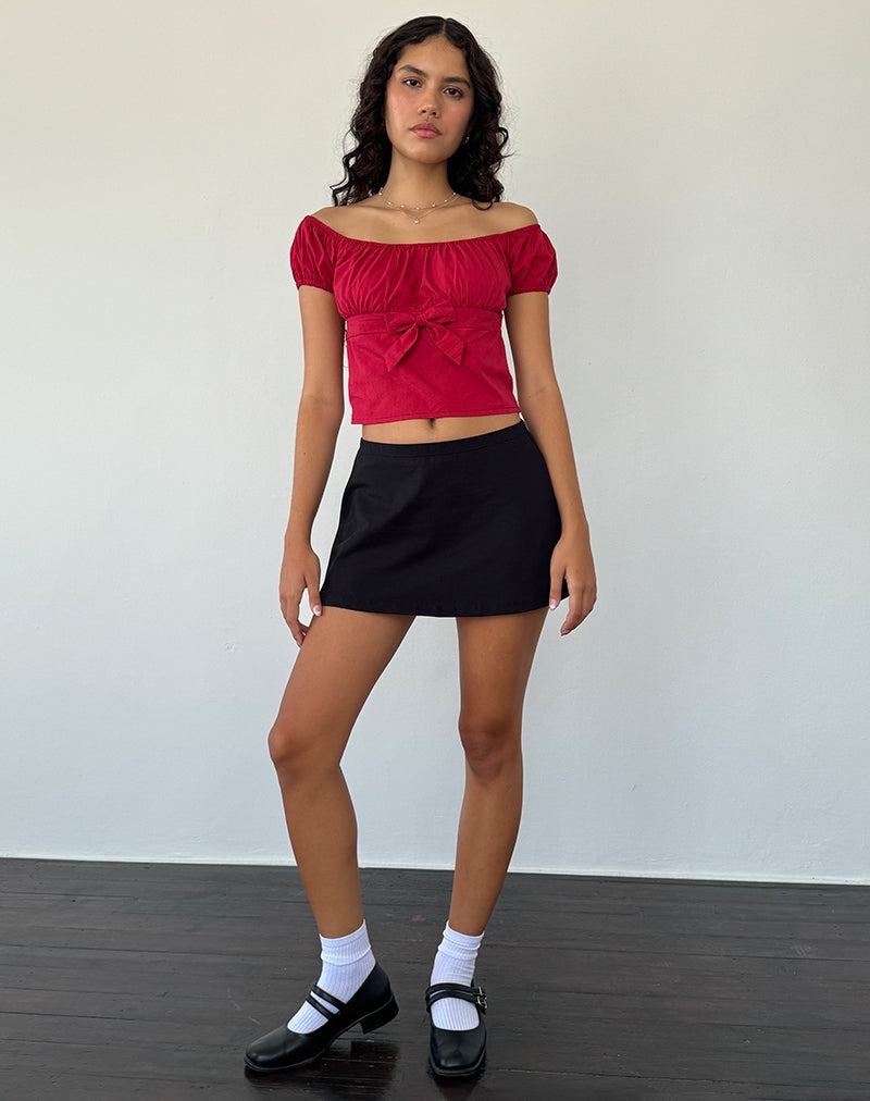 Women's Motel Rocks Endah Bardot T Shirts Red | RYX7880JV