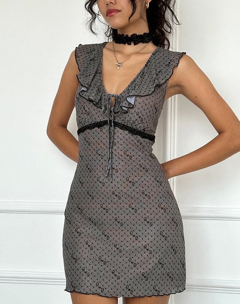 Women's Motel Rocks Esther Mesh Mini Dress Grey | XIH9144CY