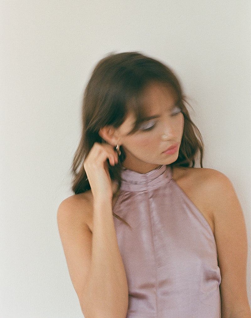Women's Motel Rocks Hydri Satin Halterneck Mini Dress Pink | FJT9454PH