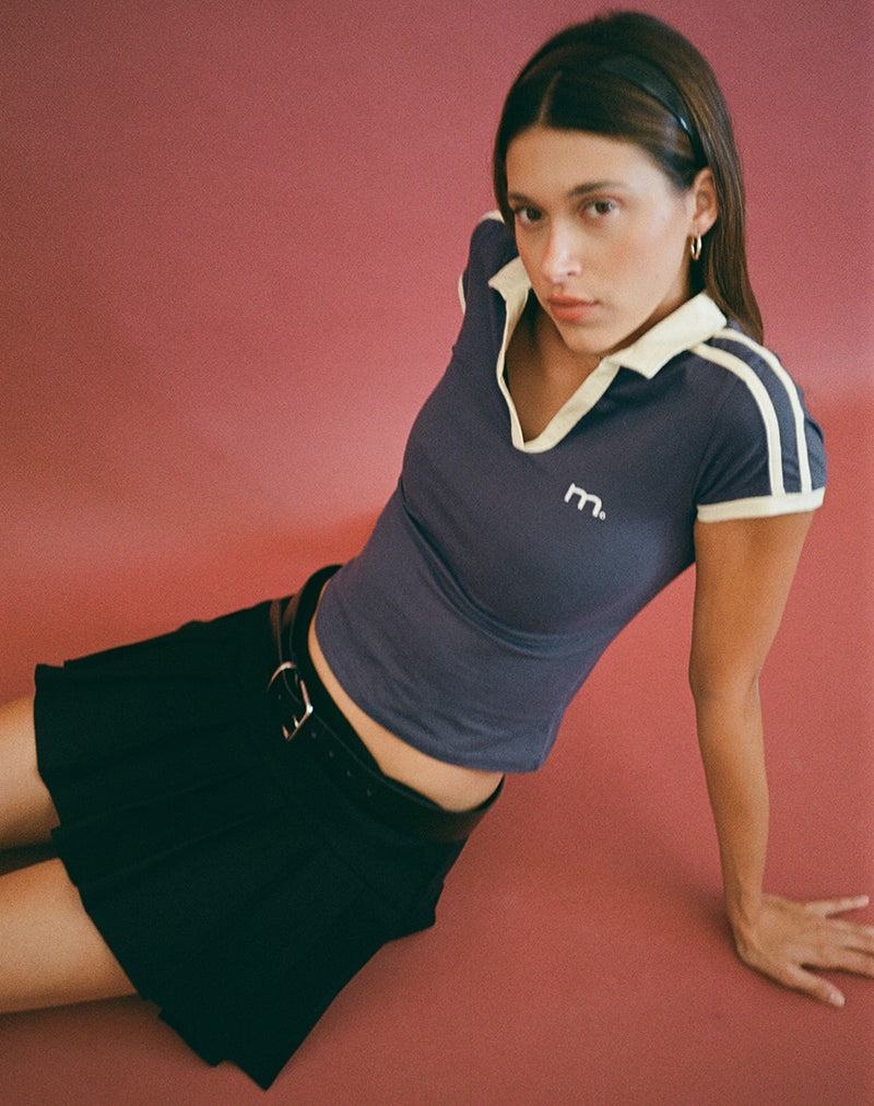Women's Motel Rocks Isda Polo T Shirts Blue Grey | FWY4121DZ