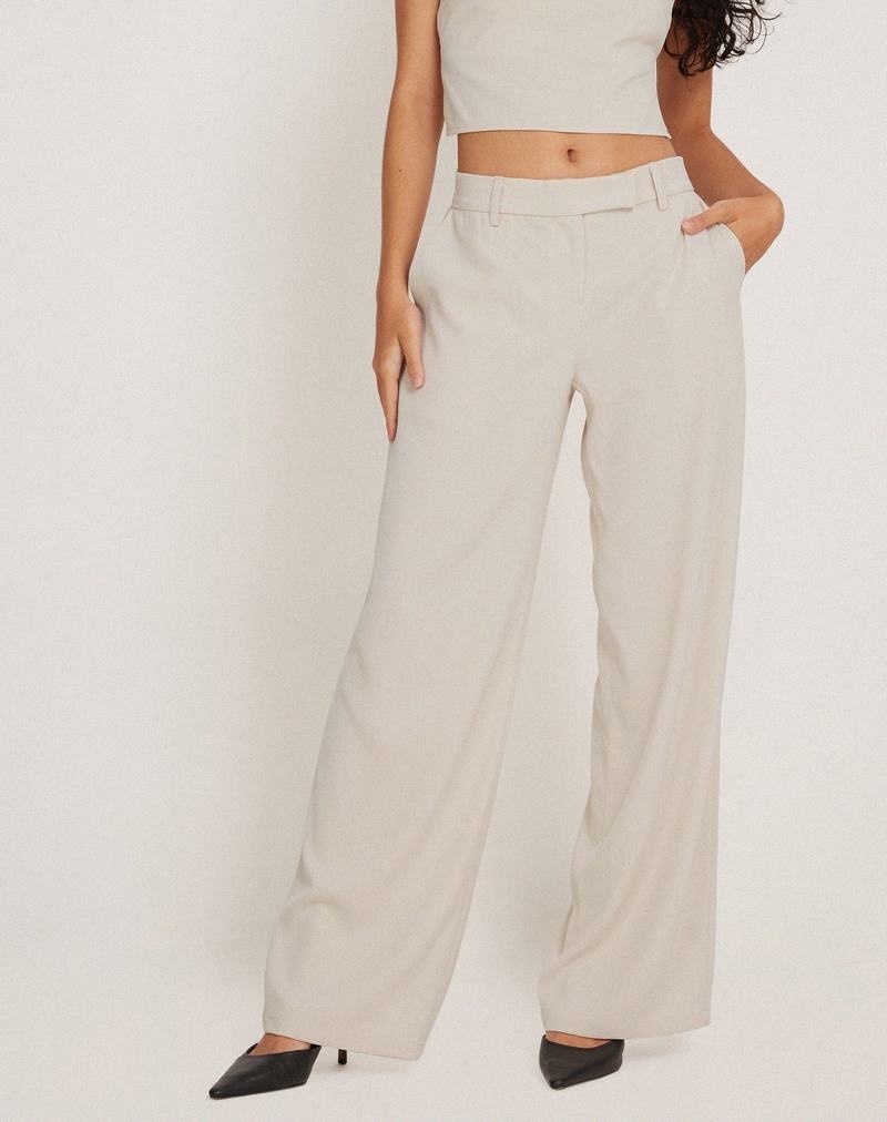 Women's Motel Rocks Jabba Trousers Light Cream White | ENT2278TH