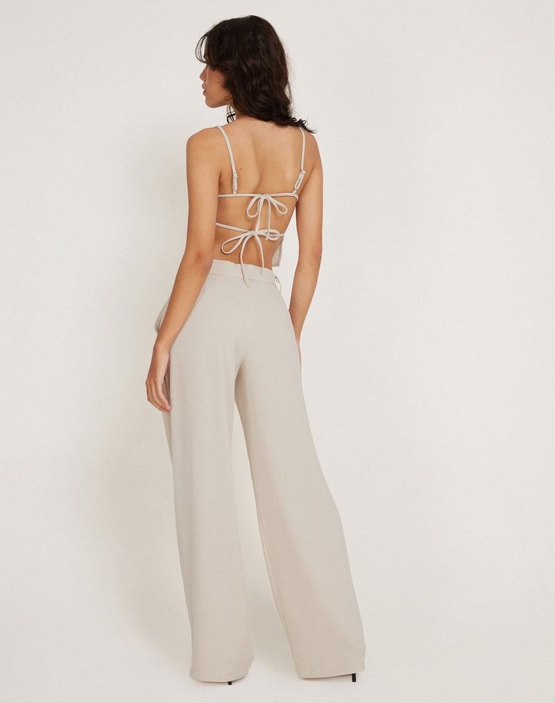 Women's Motel Rocks Jabba Trousers Light Cream White | ENT2278TH