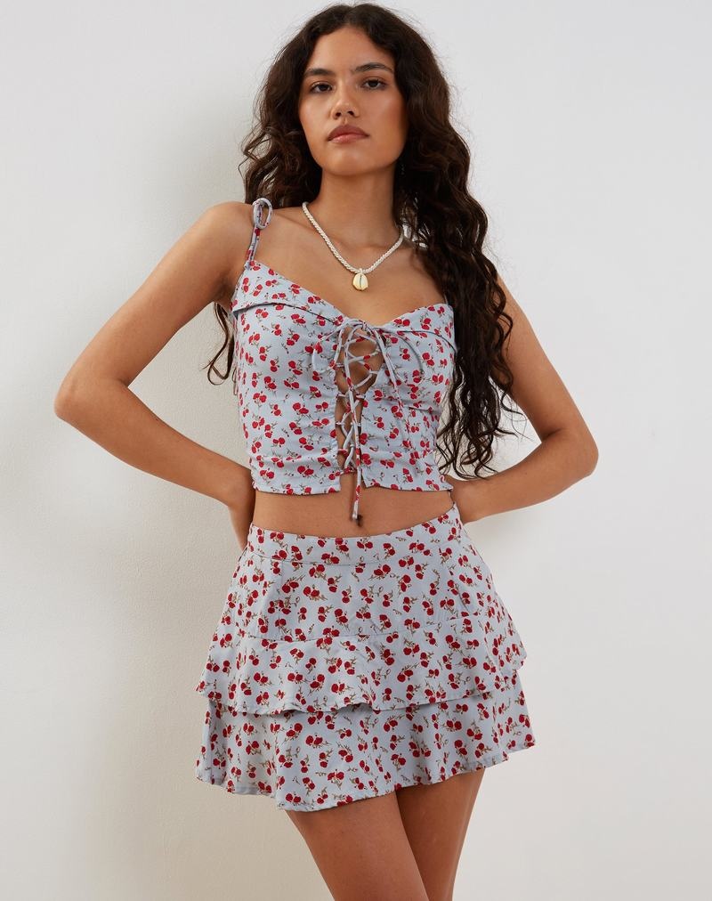 Women's Motel Rocks Kalilo Lace Front Vest Blue Red | JWN835XN