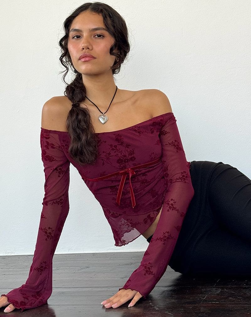 Women's Motel Rocks Kareena T Shirts Red | JEZ6150JP