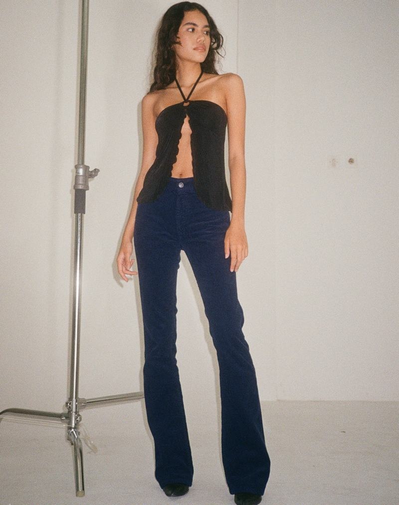 Women\'s Motel Rocks Low Rise Bootleg Jeans Navy | ZLT708SE