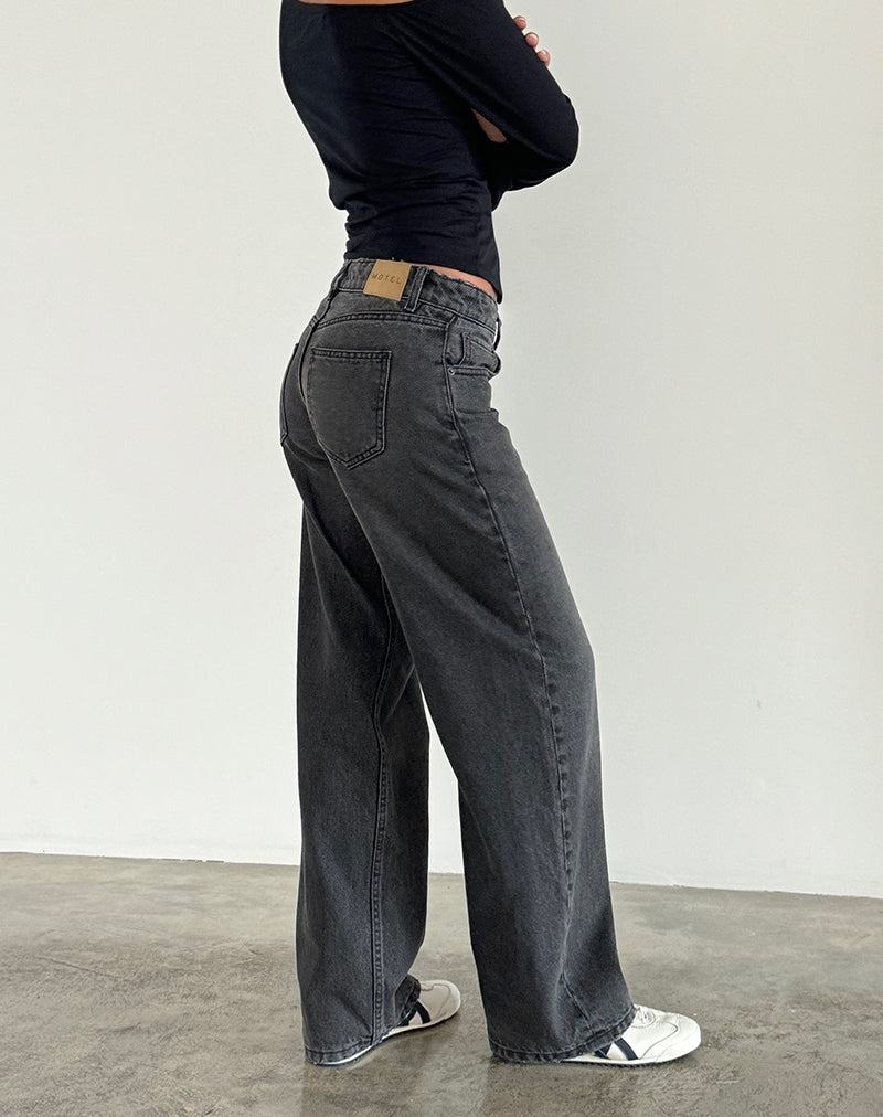 Women's Motel Rocks Low Rise Parallel Jeans Black Grey | YDB3698NK