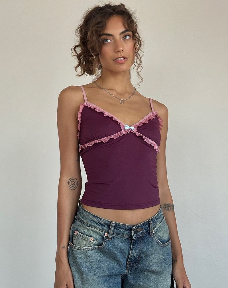 Women\'s Motel Rocks Marjorie Strappy Vest Purple | WGQ9954NS