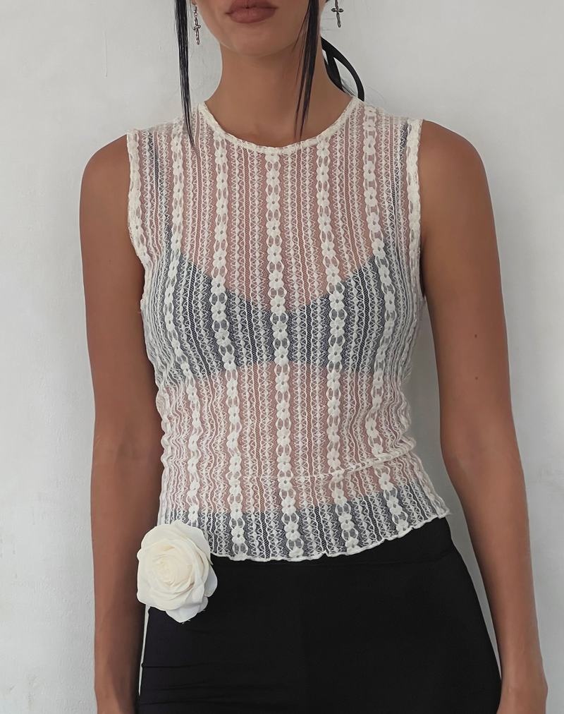 Women's Motel Rocks Monelo Unlined Top Vest Cream White | JIO9095JH