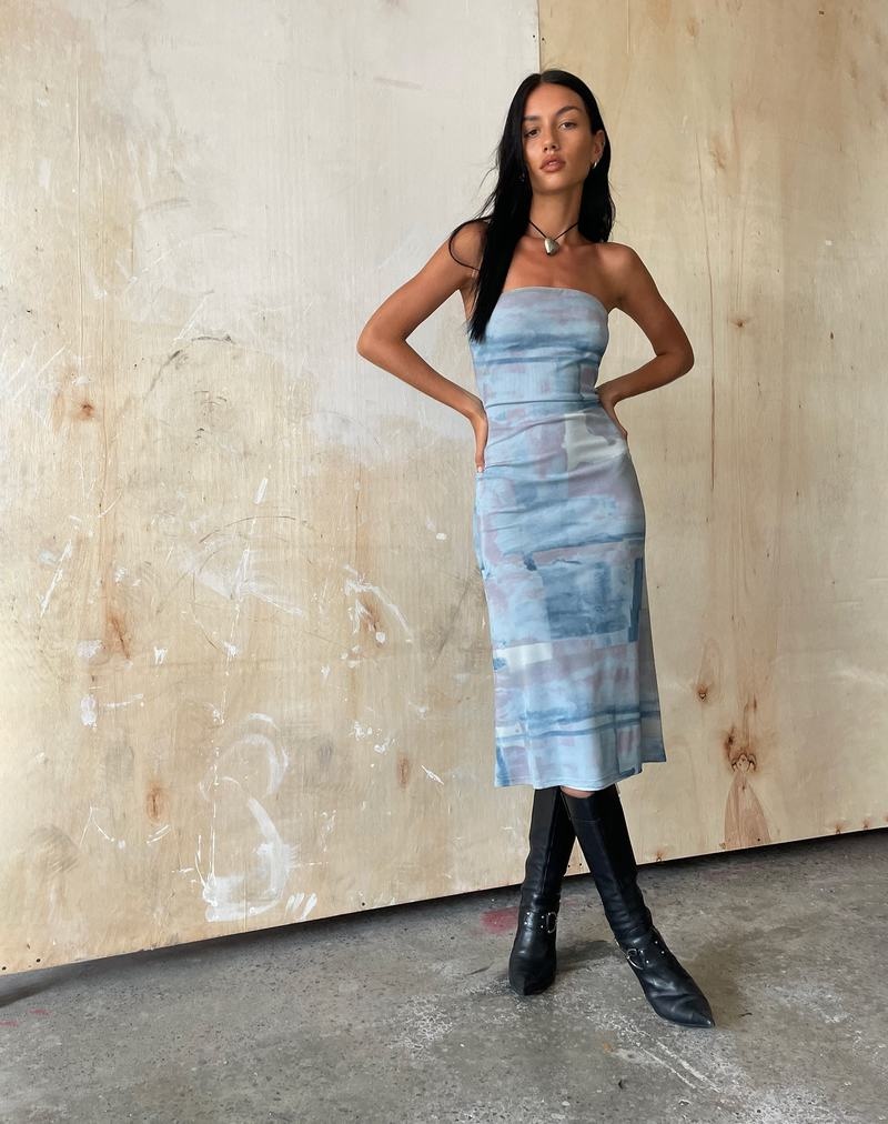 Women's Motel Rocks Motel X Jacquie Suki Bandeau Midi Dress Blue | SRQ9698AC