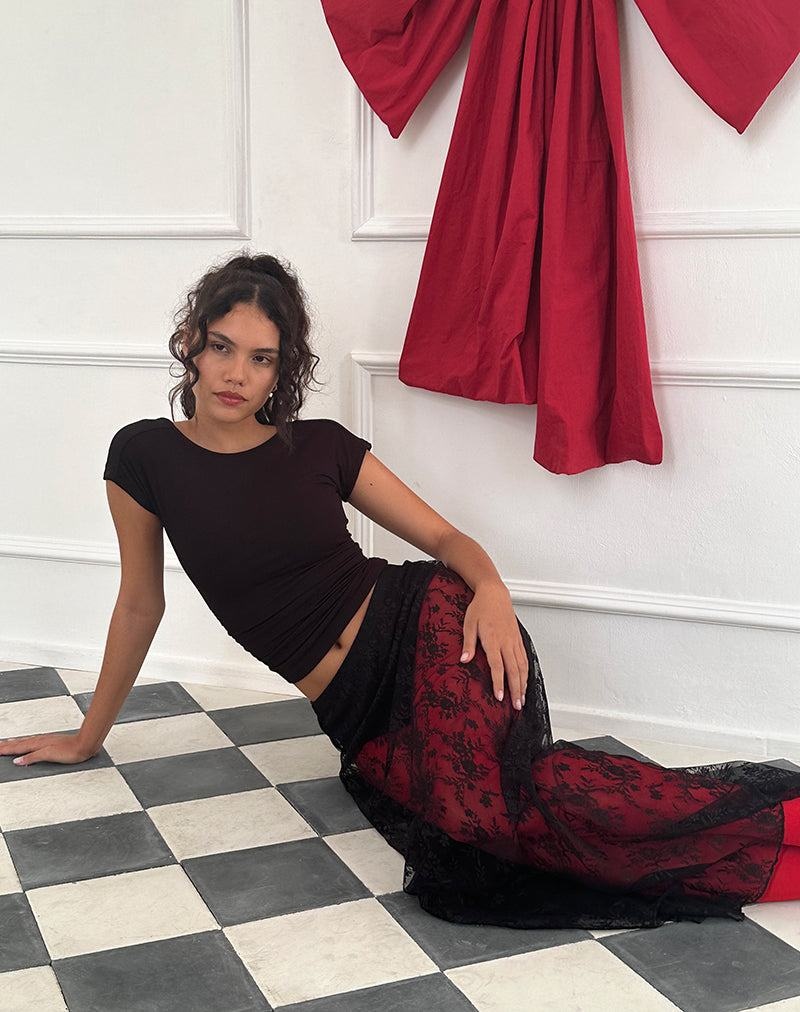 Women's Motel Rocks Nevali Maxi Skirts Black Rose | XGH5431OY