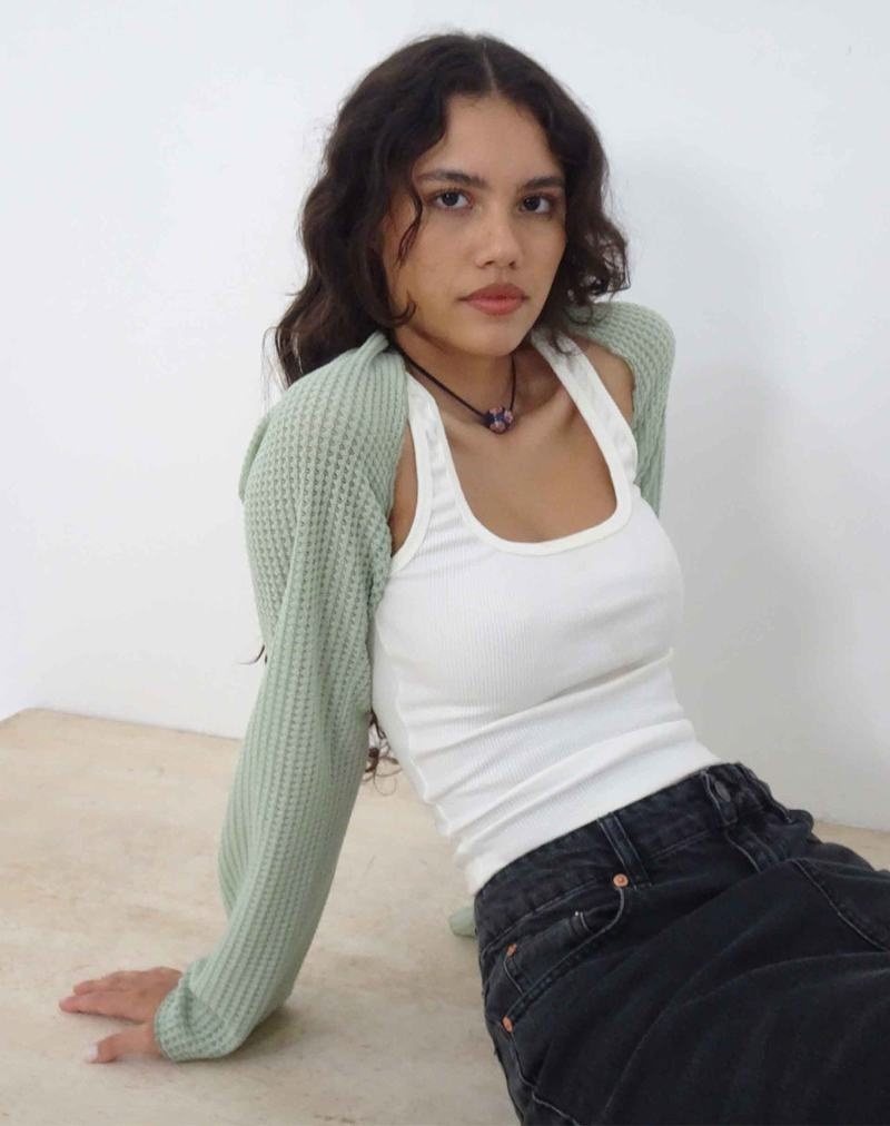 Women's Motel Rocks Nobila Shrug Cropped Tops Green | GEQ8086DF