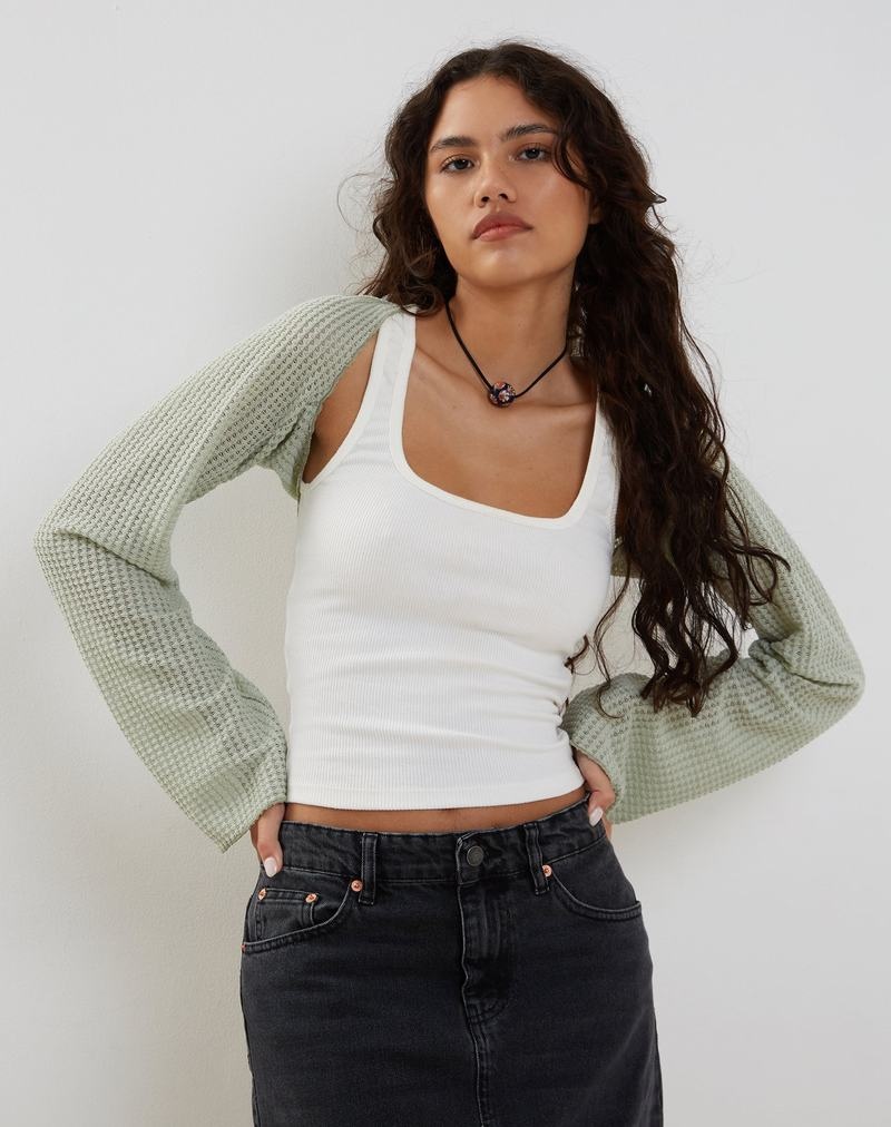 Women's Motel Rocks Nobila Shrug Cropped Tops Green | GEQ8086DF