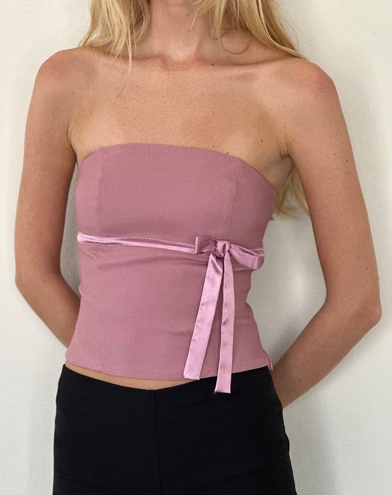 Women\'s Motel Rocks Novita Bow Detail Bandeau Pink | PDL4562JA