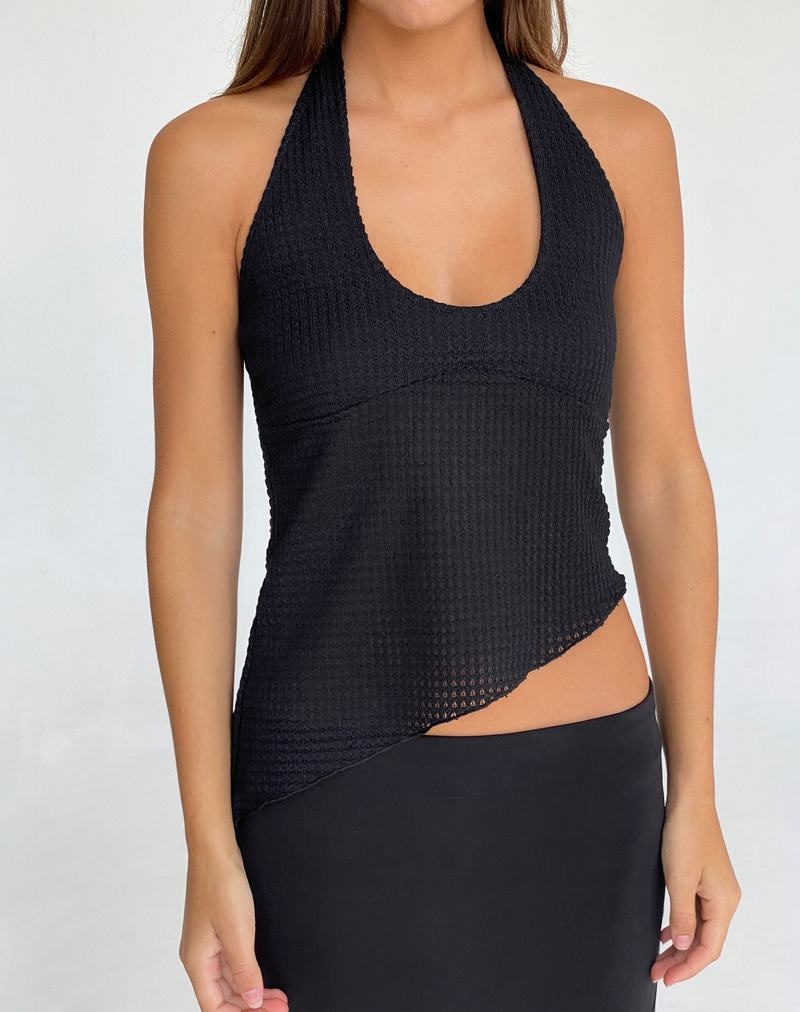 Women's Motel Rocks Oceane Halterneck Vest Black | KFV10036HW