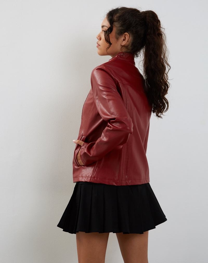 Women's Motel Rocks Olivia Leather Jackets Red | WKR8170QQ
