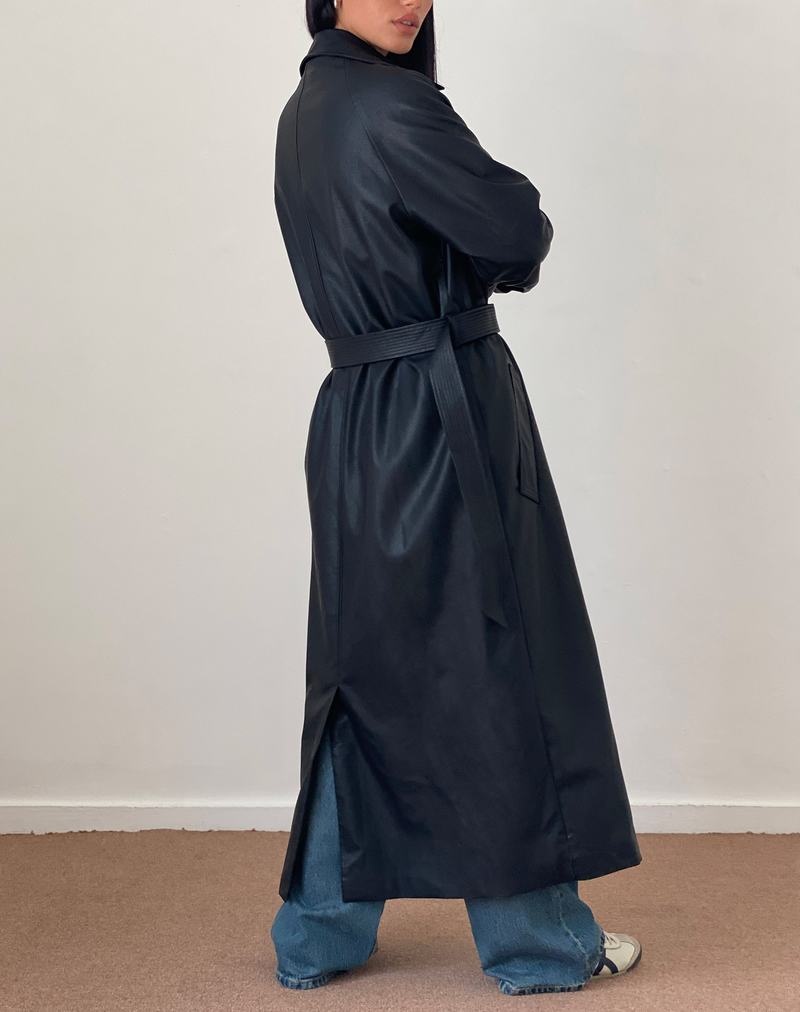 Women's Motel Rocks Orcati Double Breasted Trench Coat Black | GCZ2416JK