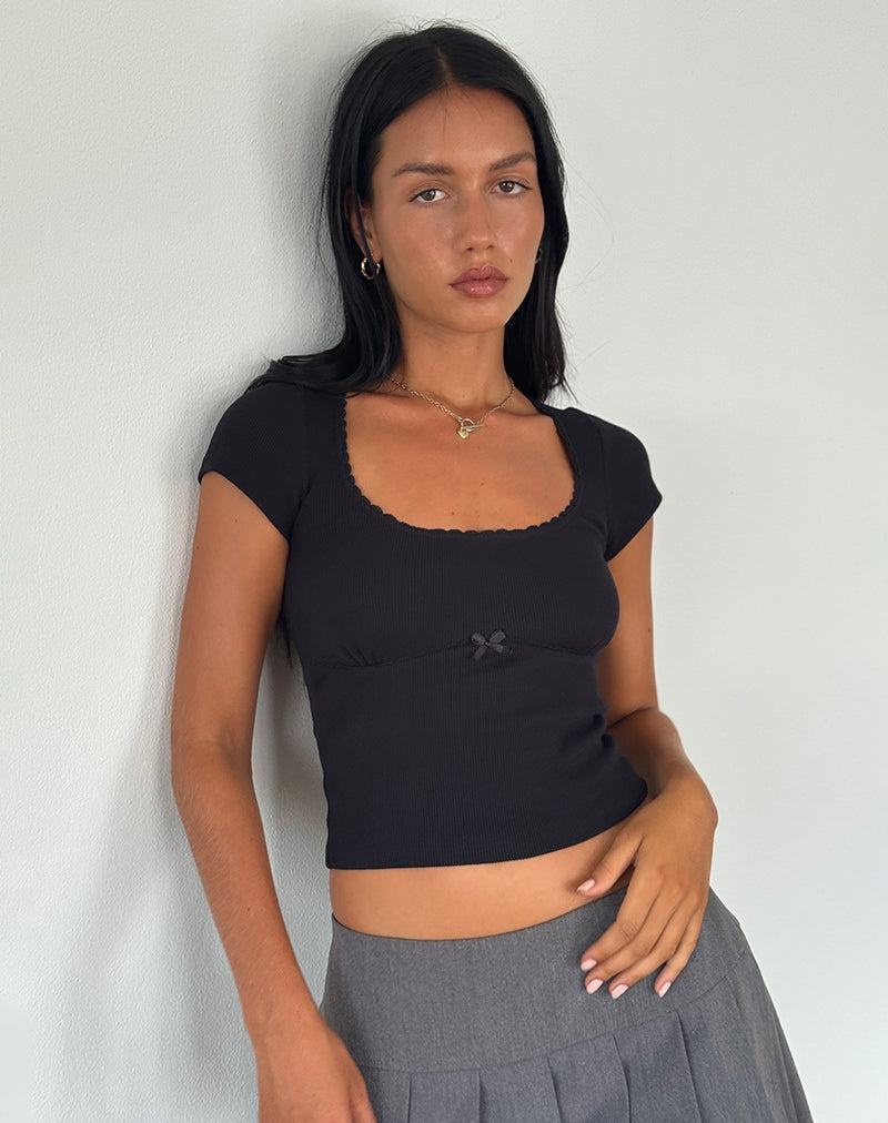 Women's Motel Rocks Rada T Shirts Black | HNU315BK