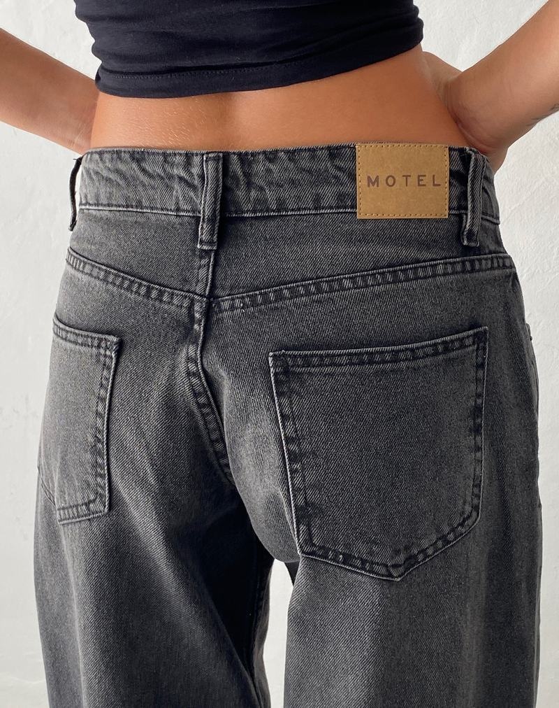Women's Motel Rocks Roomy Extra Wide Low Rise Jeans Black Grey | GHT8156KD