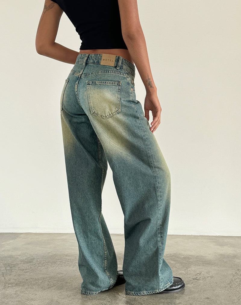 Women's Motel Rocks Roomy Extra Wide Low Rise Jeans Green | XIY6855CR