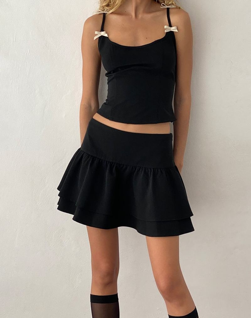 Women's Motel Rocks Samrina Pleated Tailored Mini Skirts Black | NJS8263CB