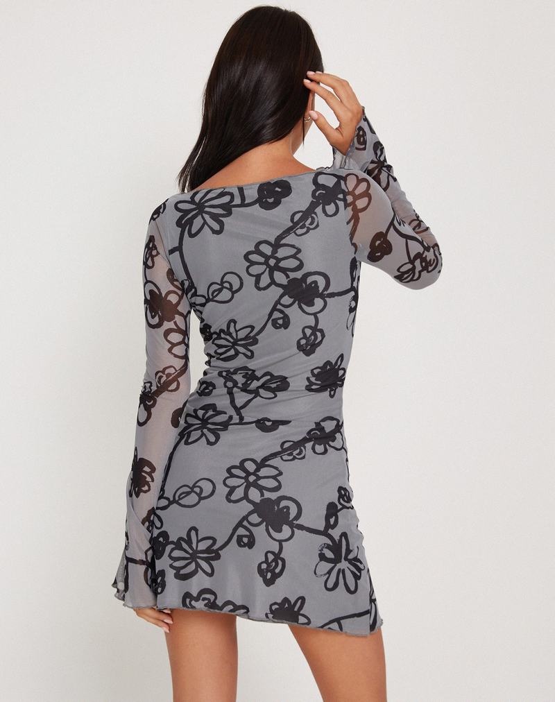 Women's Motel Rocks Sevila Mini Dress Grey | NKD3491UH