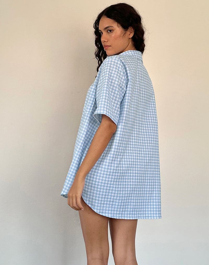 Women's Motel Rocks Smith Oversized Shirts Blue | DXD5798FC