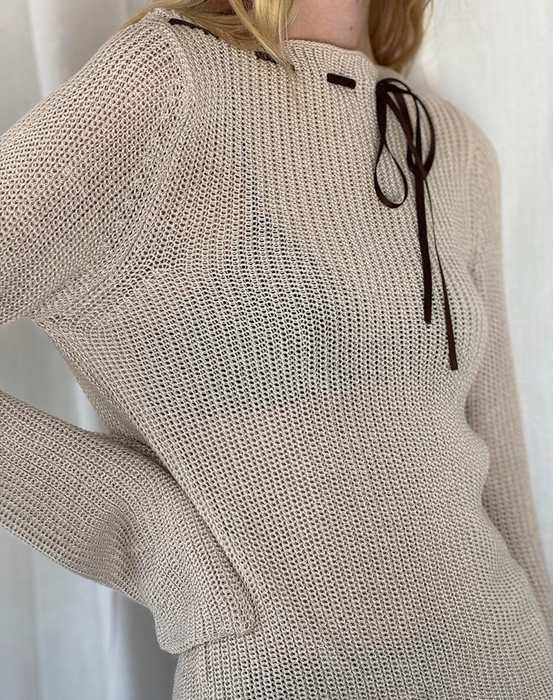 Women's Motel Rocks Valorie Knit Jumpers Beige | MZC4973KM